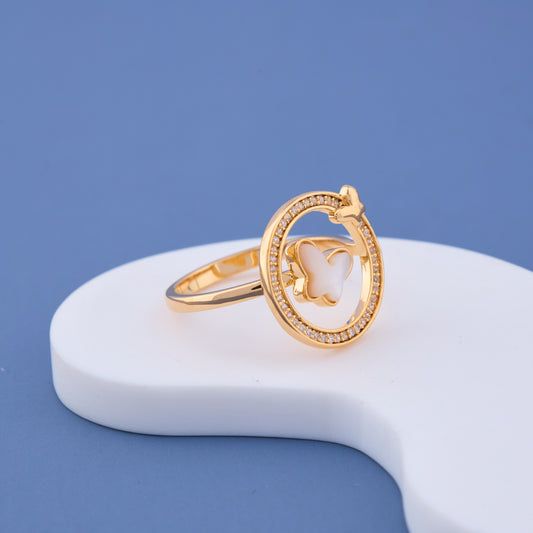 Golden Grace Butterfly Ring