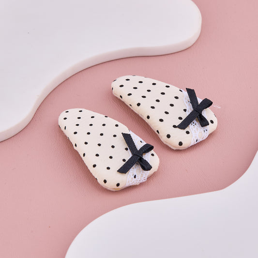 Polka Dot Bow Hair Clips