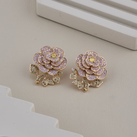 Sparkling Floral Stud Earrings