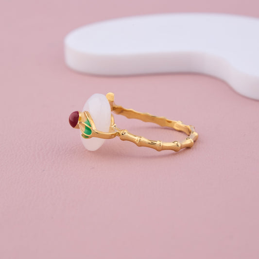 Cherry Charm Enamel Ring