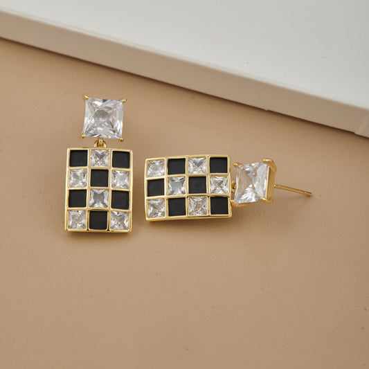 Square Stone Elegant Earrings