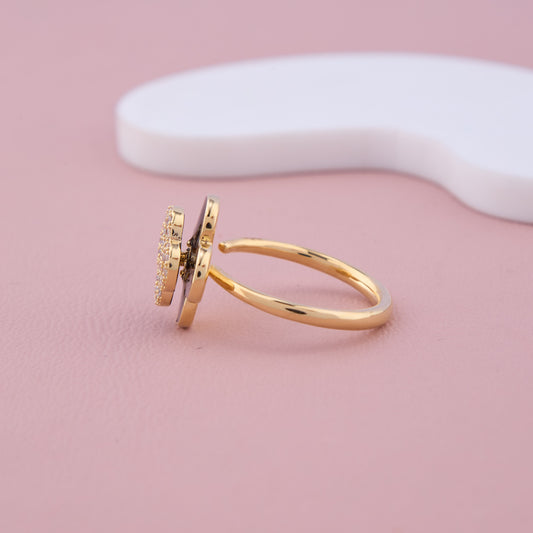 Black Clover Floral CZ Ring