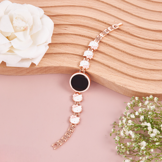 Rose Gold Kitty White Digital Watch