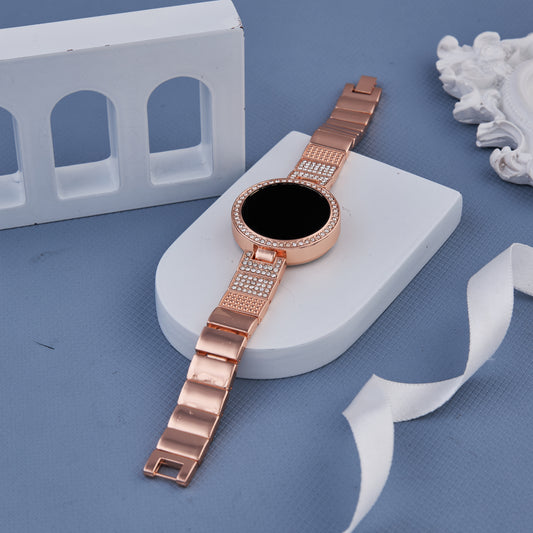 Elegant Rose Gold Digital Watch with Crystal Detailing