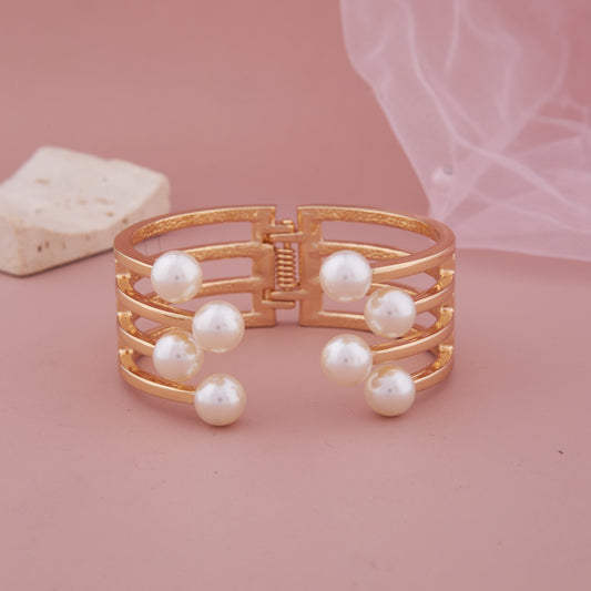Golden Pearl Charm Bracelet