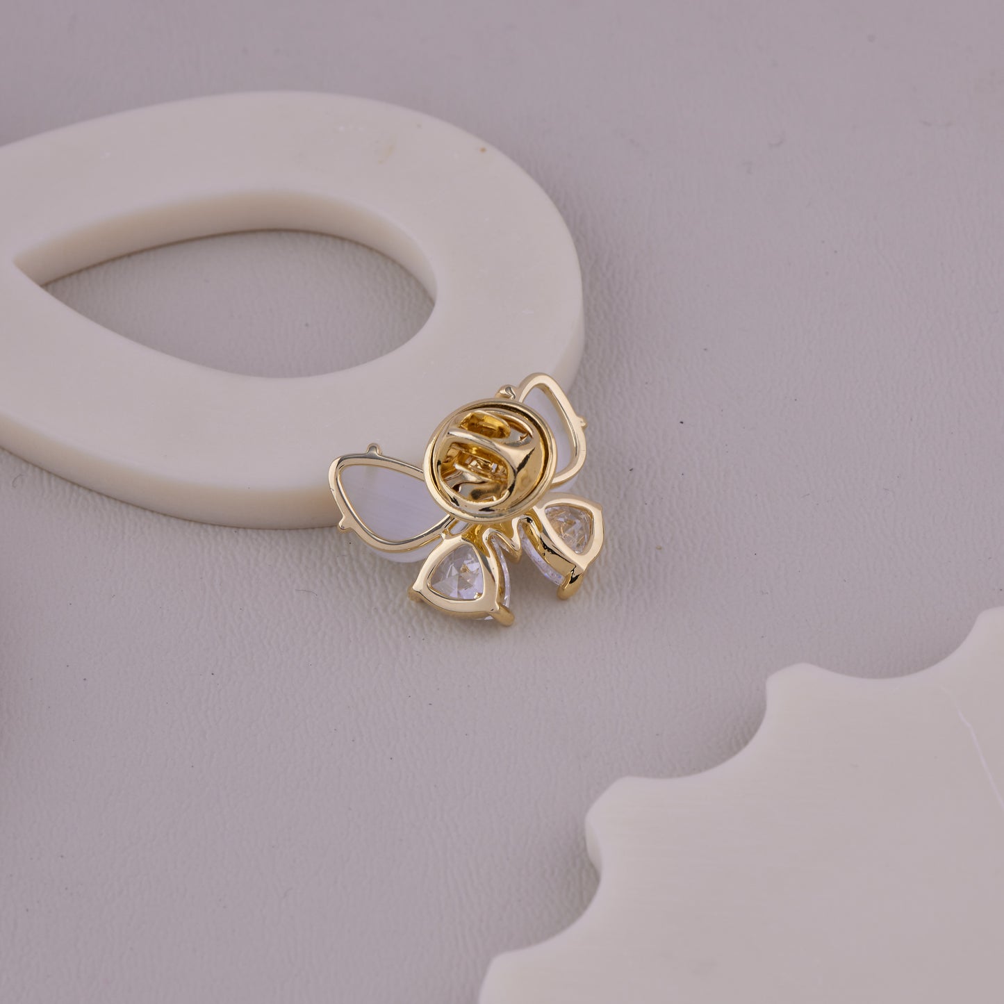 White Crystal Butterfly Brooch
