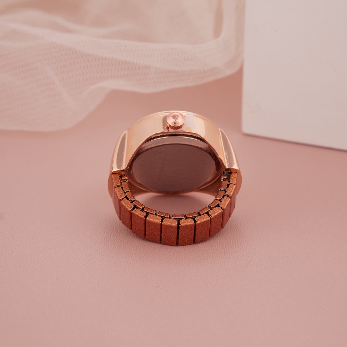 Rose Gold Ring Watch with Roman Numerals & Classic White Dial – GC Premium Jewellery
