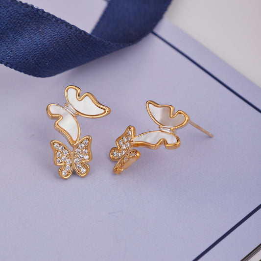 Elegant Gold Butterfly Earrings