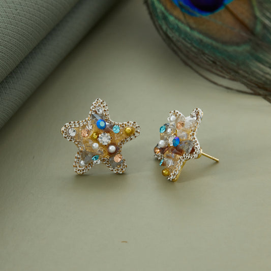 Earrings with Colorful Stones and Gemstone Elegance