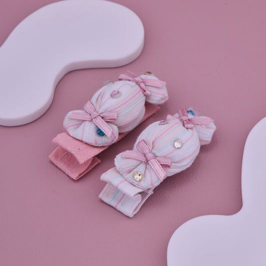 Striped Bow Baby Hair Clips