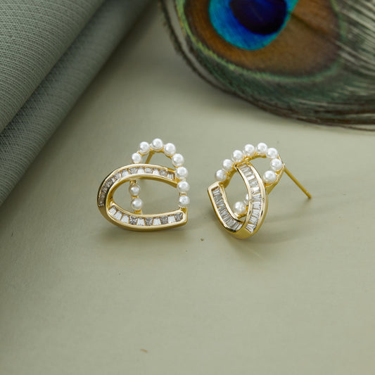 Pearl & Crystal Loop Earrings