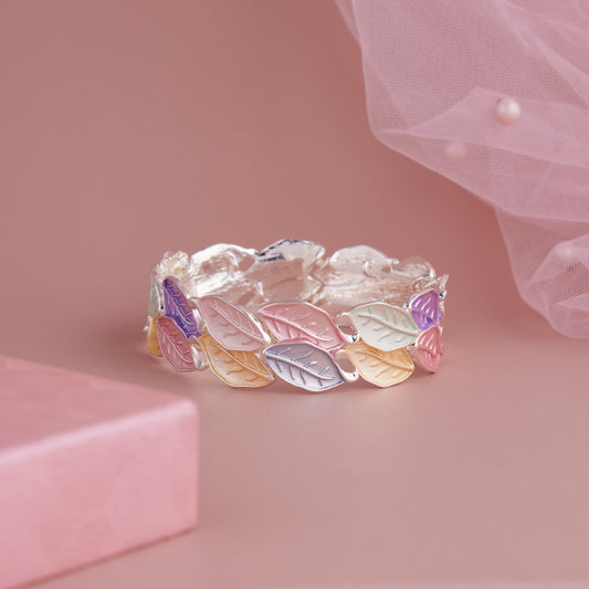 Multicolor Leaf Double Line Meenakari Bracelet