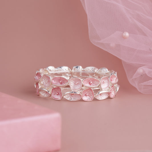 Pink Meenakari Silver Tone Bracelet for Women