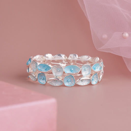 Blue Meenakari Silver-Tone Bracelet for Women