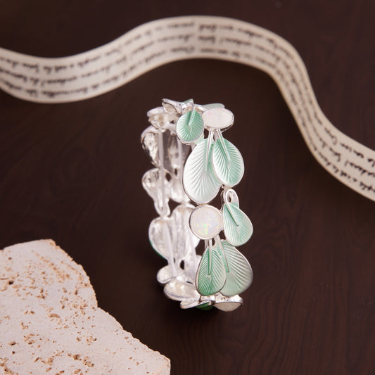 Green Leaf Meenakari Bracelet for Women