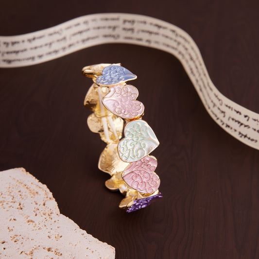 Heart-Shaped Meenakari Bracelet for Women