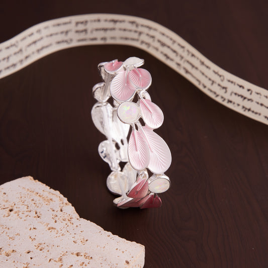 Leaf-Shaped Meenakari Bracelet for Women