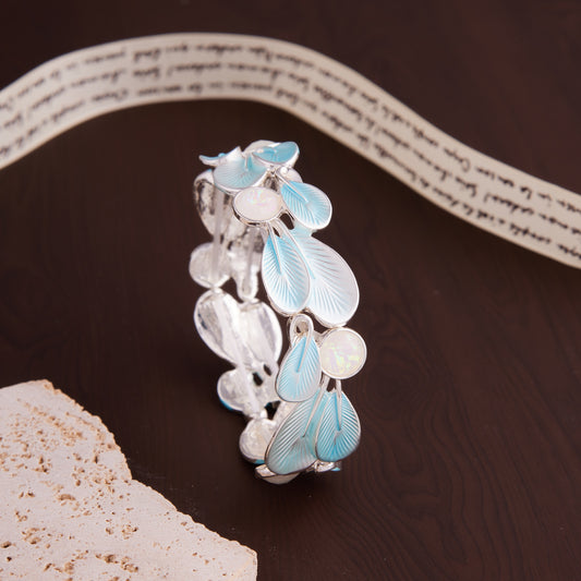 Blue Leaf Meenakari Bracelet for Women