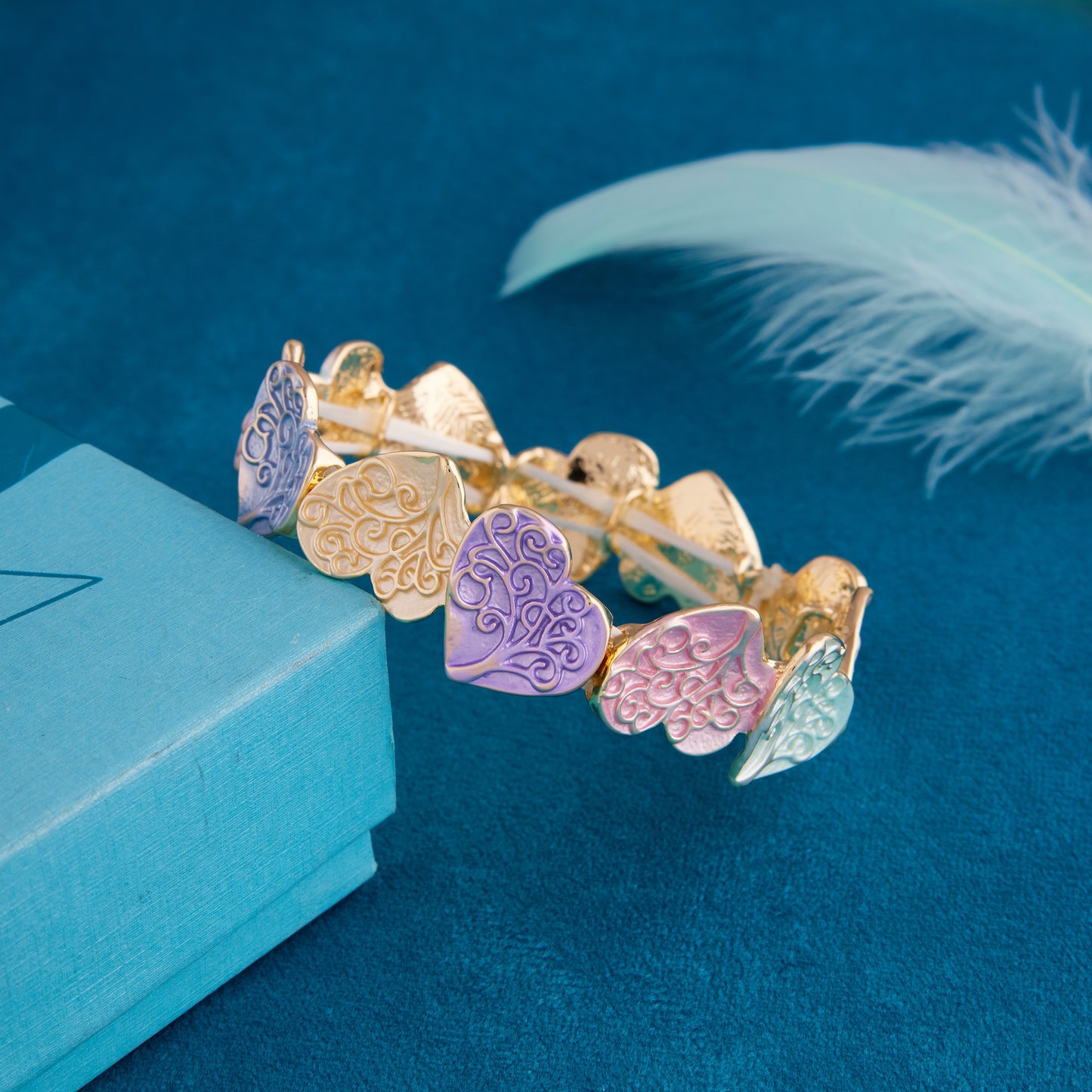 Heart-Shaped Meenakari Bracelet for Women