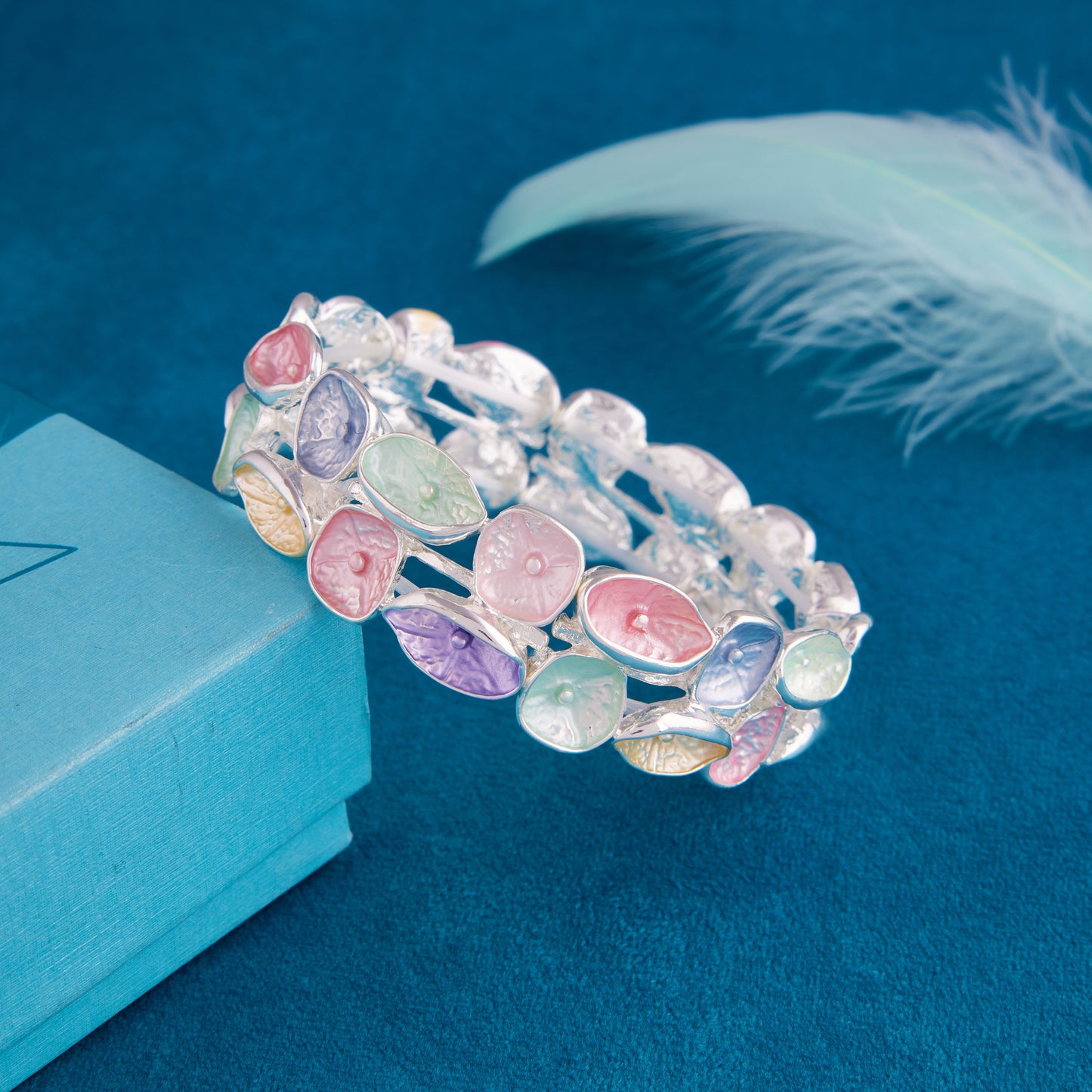 Multicolor Meenakari Silver-Tone Bracelet for Women