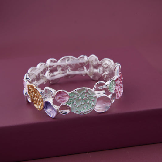 Silver-Plated Crystal & Diamond Bracelet for Women