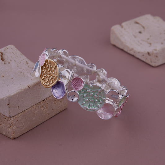 Silver-Plated Crystal & Diamond Bracelet for Women