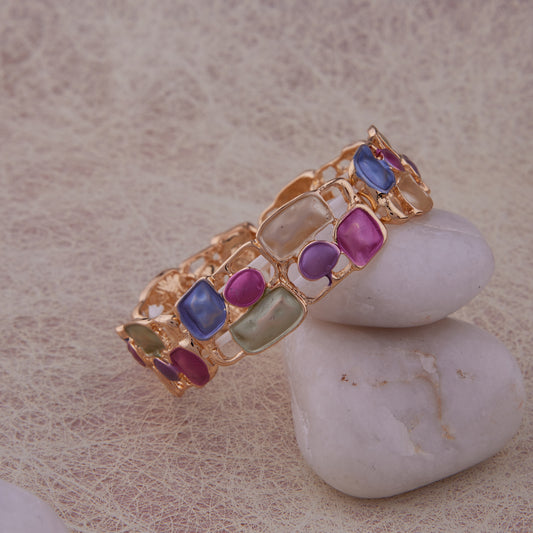 Colorful Enamel Abstract Charm Bracelet for Women