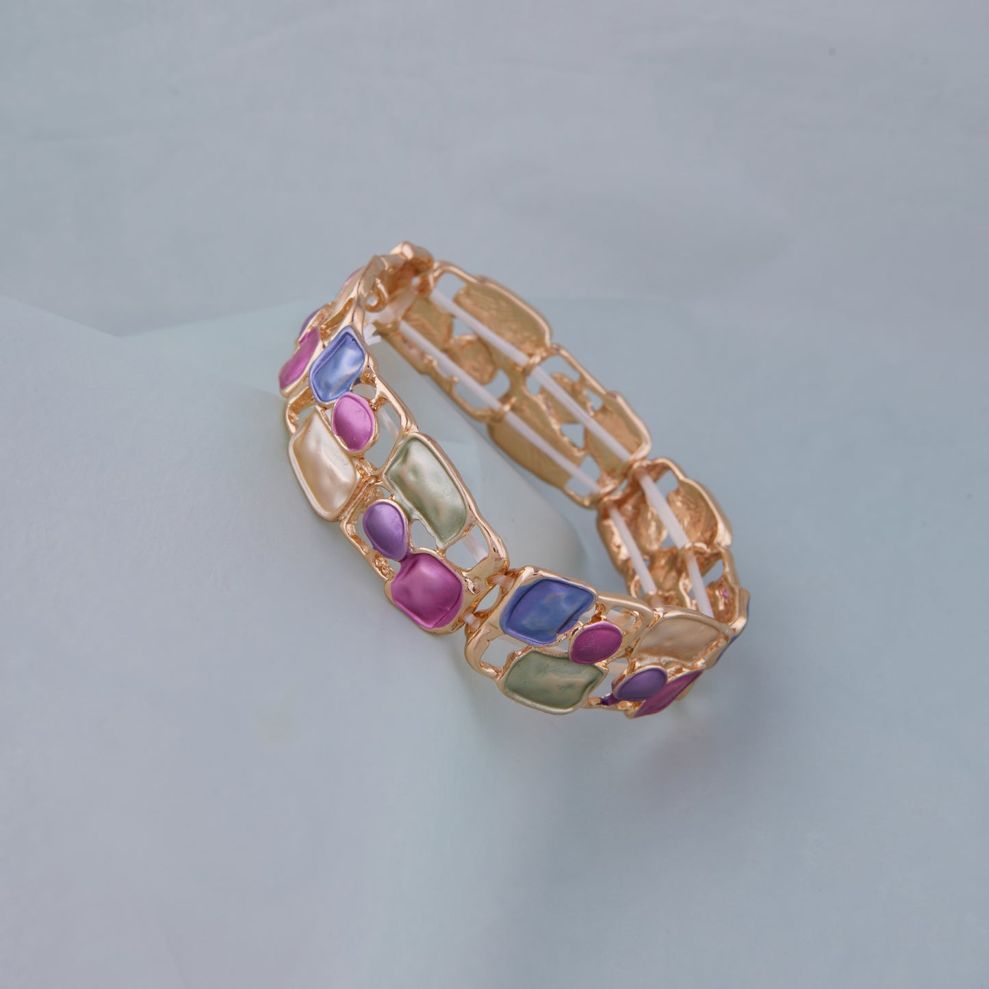 Colorful Enamel Abstract Charm Bracelet for Women
