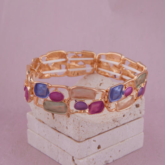 Colorful Enamel Abstract Charm Bracelet for Women