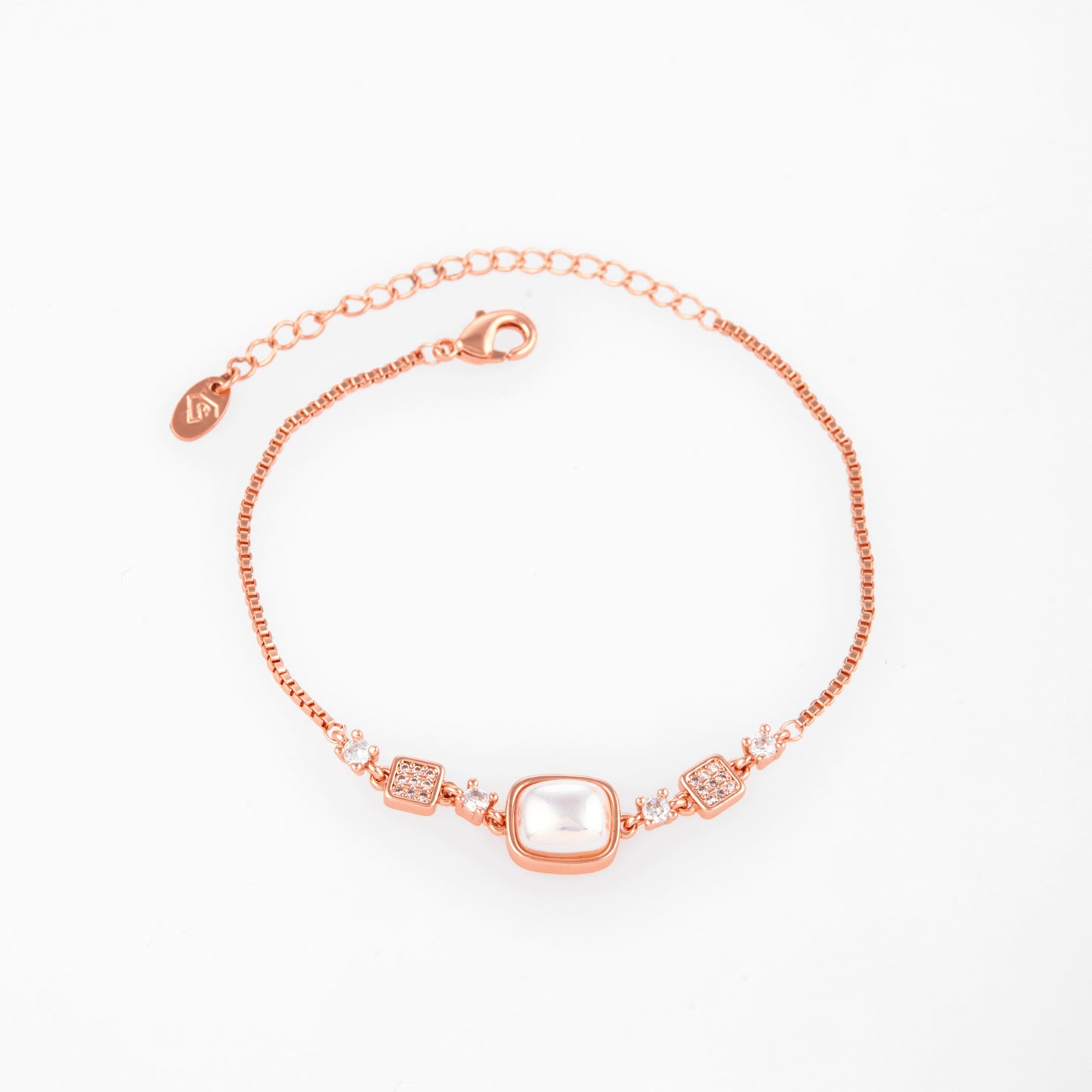 Stainless Steel Rose Gold-Plated AD Studded Floral Wraparound Bracelet