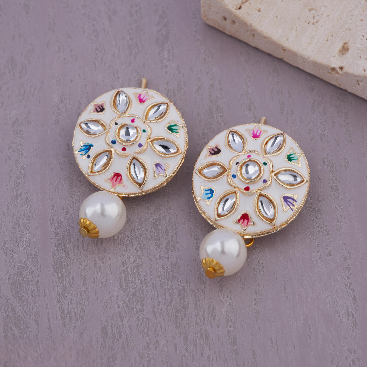 Handcrafted Multicolor Necklace Set with Artistic Pendant & Earrings