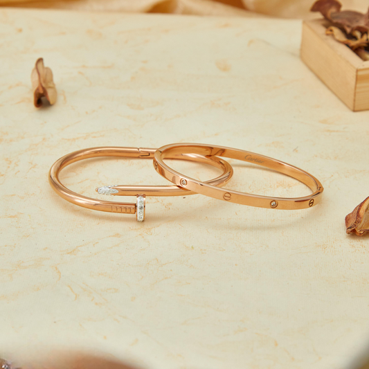 Rose Gold Bracelets Combo for Women Daily & Party Wear Set of 2