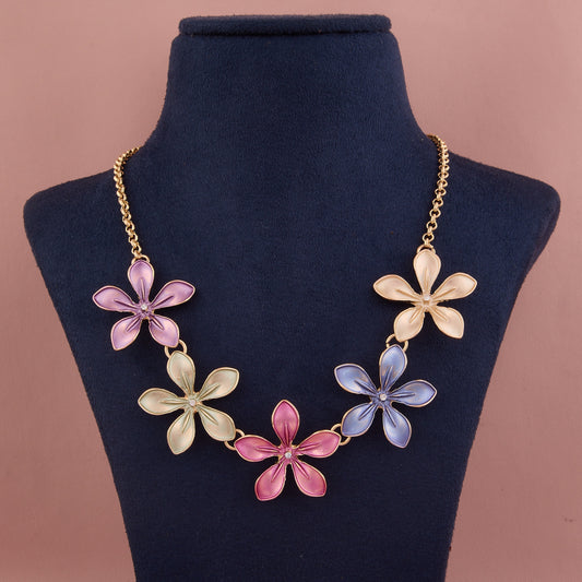 Floral Necklace Colorful and Intricate Design