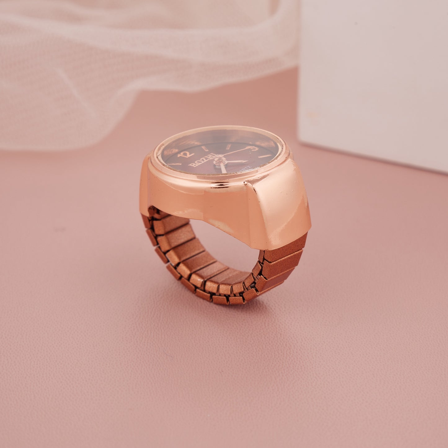Rose Gold Ring Watch with Deep Red Dial – GC Premium Jewellery