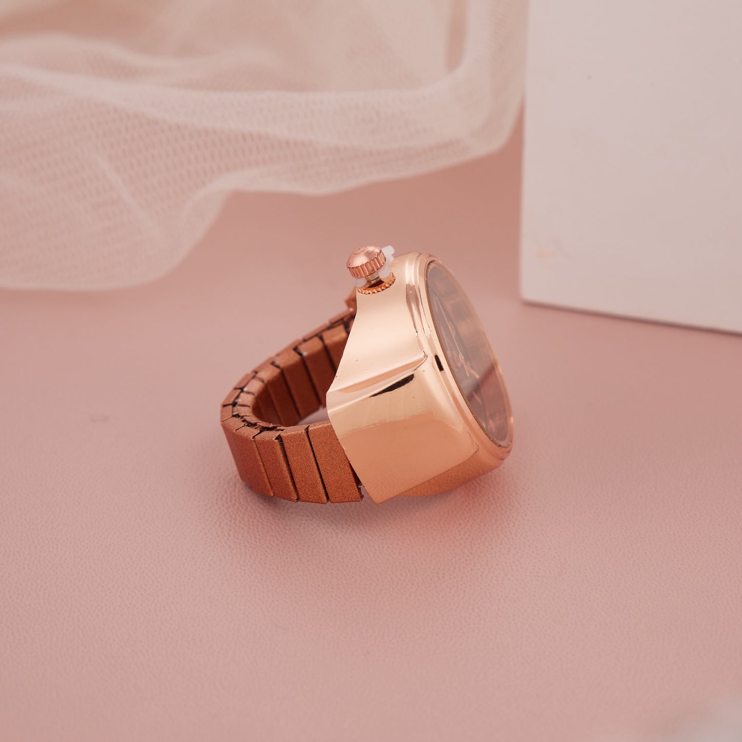 Rose Gold Ring Watch with Deep Red Dial – GC Premium Jewellery