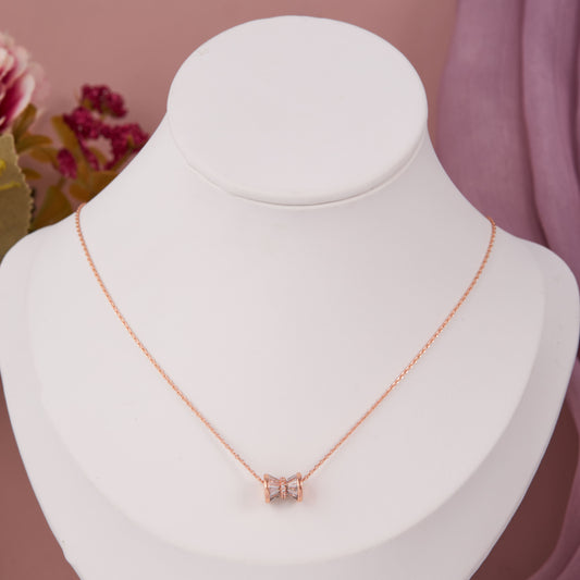 Timeless Rose Gold Hourglass Pendant Necklace