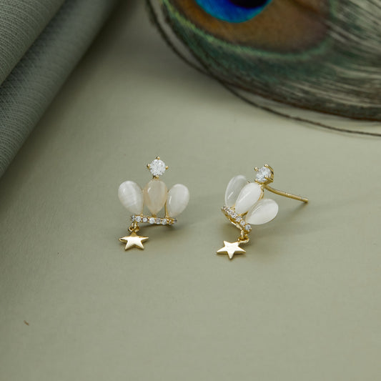 Crown and Star Drop Earrings