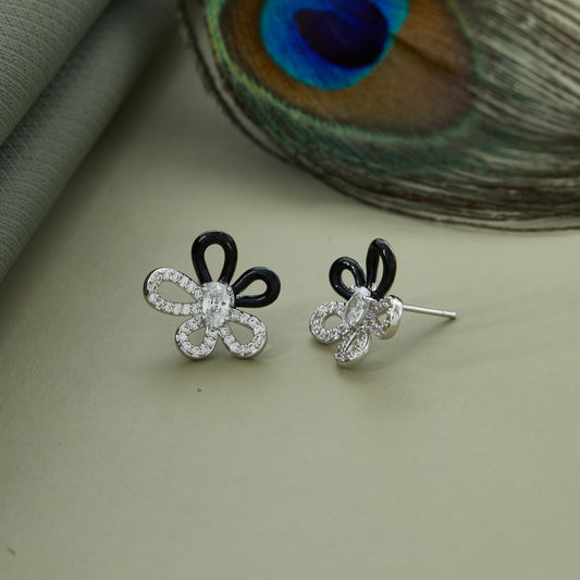 Black & White Butterfly Earrings