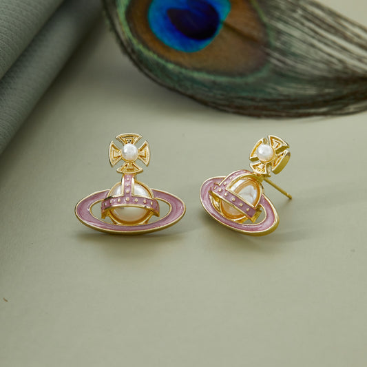 Planet Pearl Stud Earrings