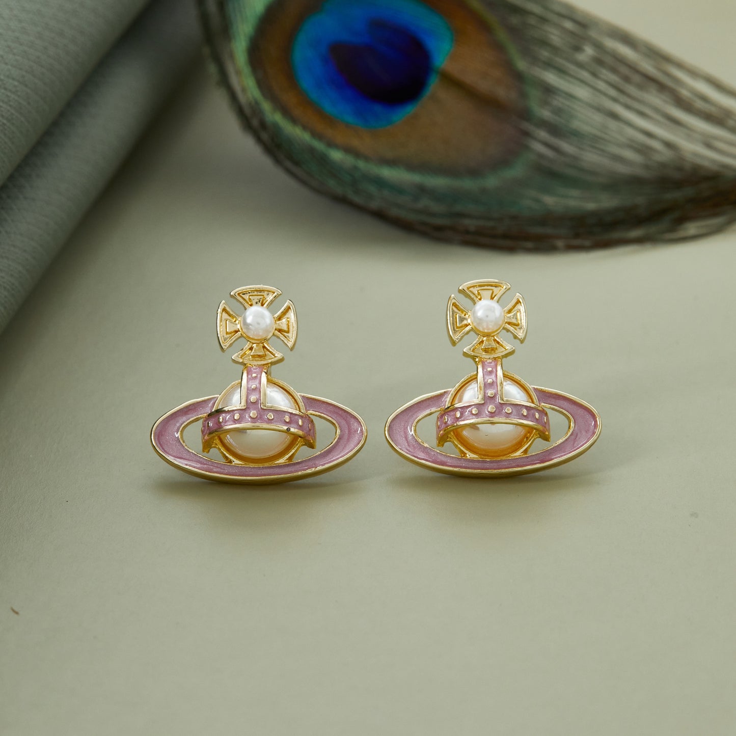 Planet Pearl Stud Earrings