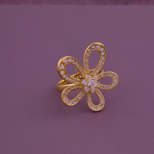 Golden Blossom Diamond Ring