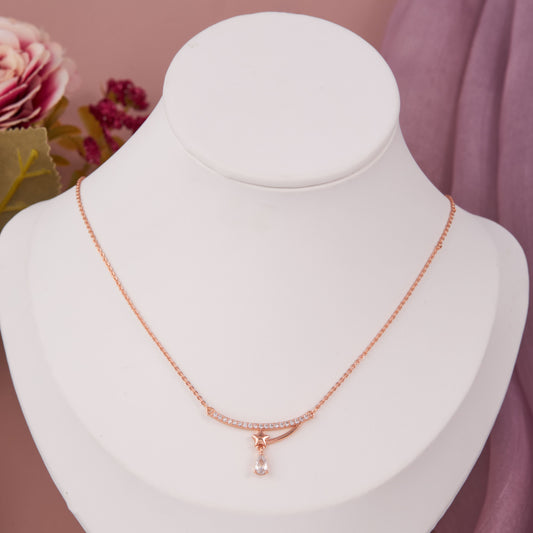 Elegant Rose Gold Pendant with Floral Accents