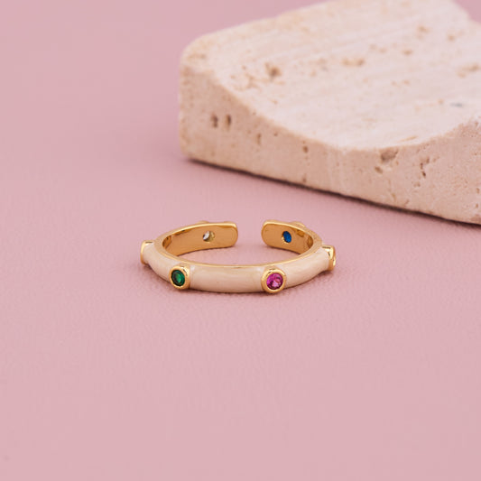 Rainbow Gem Gold Band