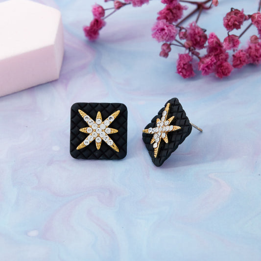 Diamond Floral Motif Earrings