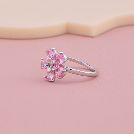 Pink Petal Flower Ring
