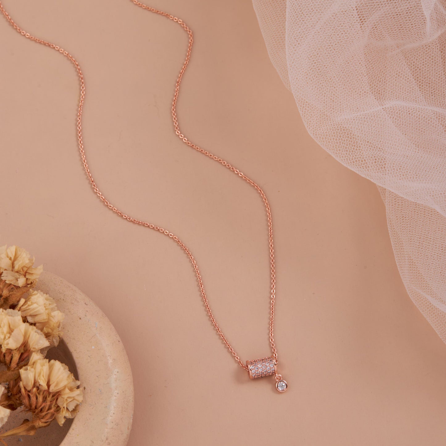 Floral Elegance Rose Gold Necklace