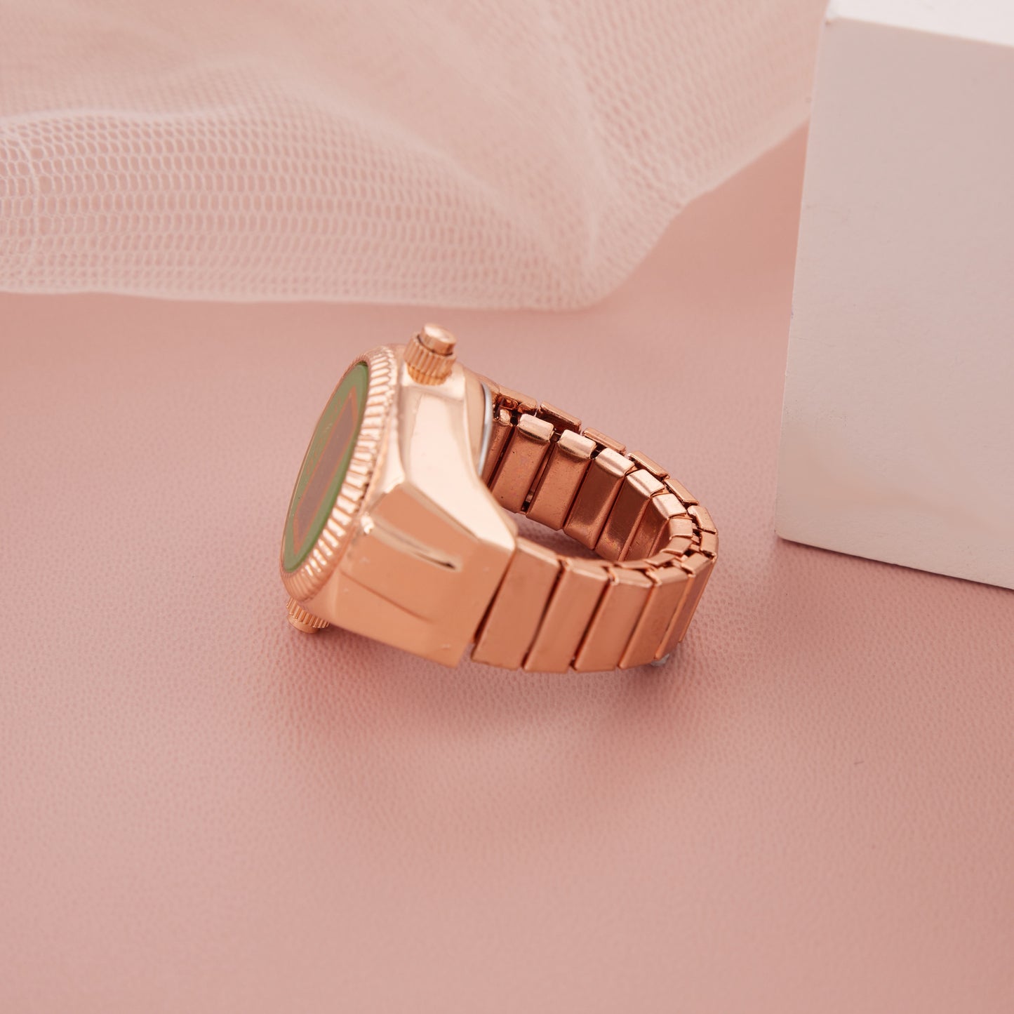 Rose Gold & Green Digital Ring Watch for Women – GC Premium Jewellery