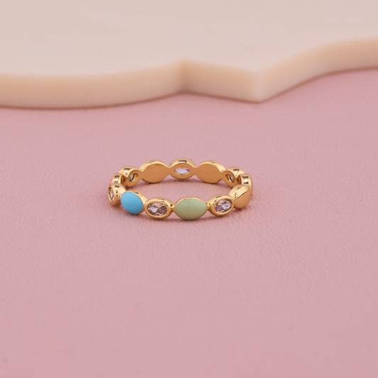 Pastel Stone Gold Ring