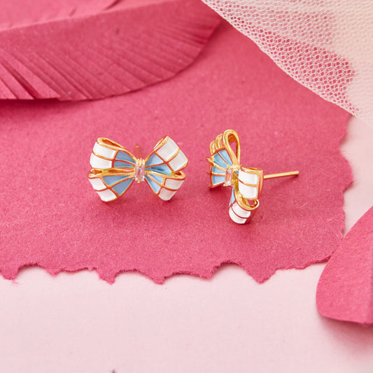 Bow-Inspired Earrings with Artistic Detailing