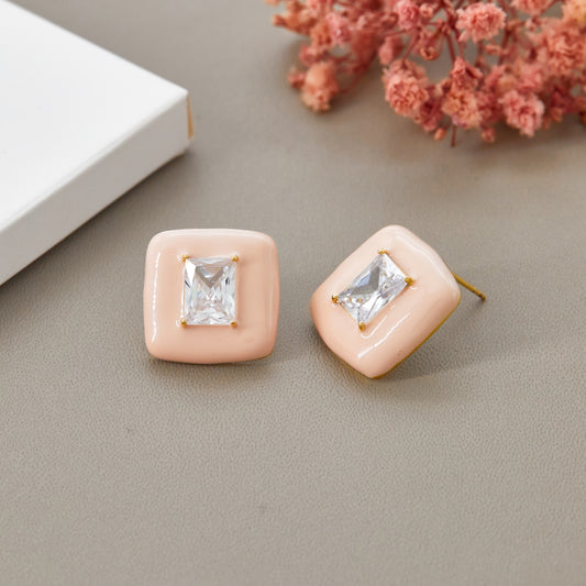 Diamond Earrings with Delicate Flower Motif